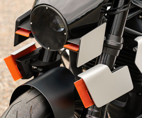 Distinctive and unmistakable: the front of the bike