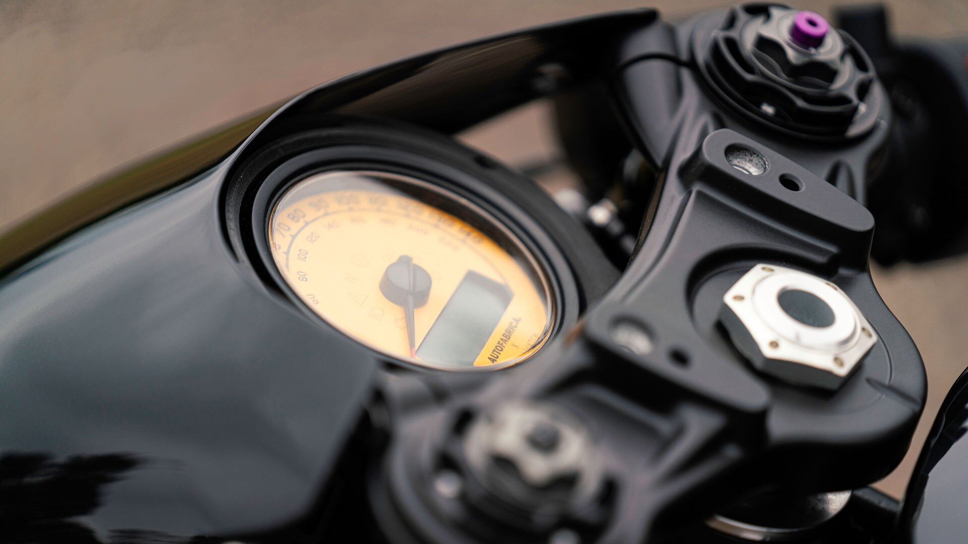 Close-up of the minimalistic cockpit