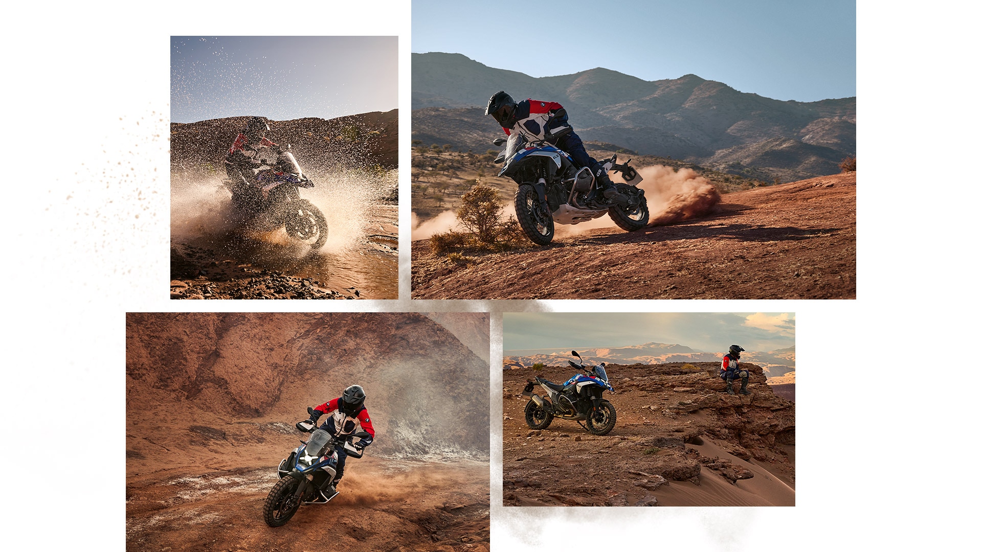 Collage de la R 1300 GS Trophy en tout-terrain