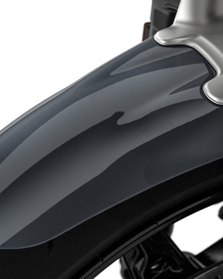 We see the front-wheel cover of the R nineT Family.