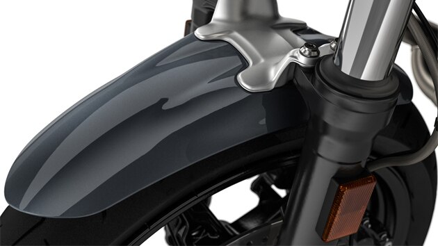 We see the front-wheel cover of the R nineT Family.