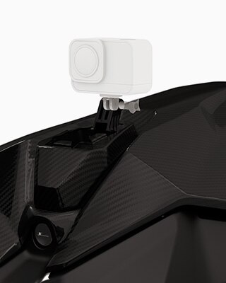 Coque de selle passager M Carbon avec adaptateur pour caméra